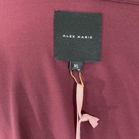 NWT Alex Marie V Neck Plum Color Top - Picture 5 of 10
